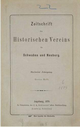 Zeitschrift des Historischen Vereins für Schwaben und Neuburg