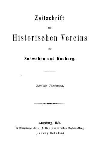 Zeitschrift des Historischen Vereins für Schwaben und Neuburg