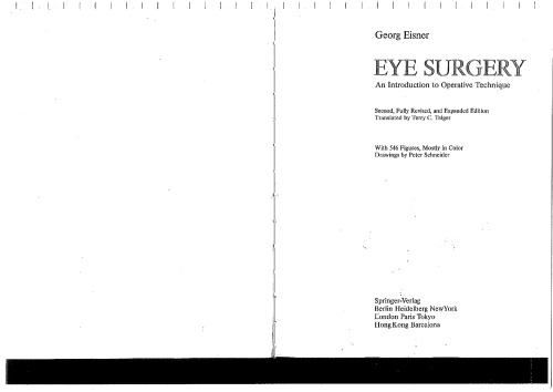 Eye Surgery: An Introduction to Operative Technique, Second Revised Edition