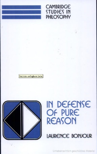 In Defense of Pure Reason: A Rationalist Account of A Priori Justification