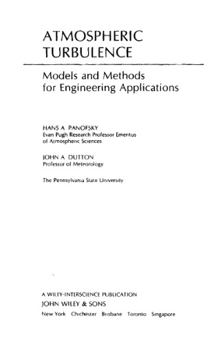 Atmospheric Turbulence: Models and Methods for Engineering Applications