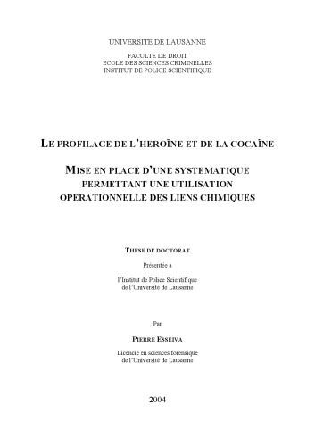 Le profilage de l'heroine et de la cocaine : Une methodologie moderne de lutte contre le trafic illicite