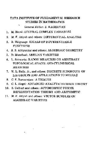 Vector bundles on algebraic varieties (Proc. Tata Institute,Jan.9-16, 1984, Bombay, 1987)