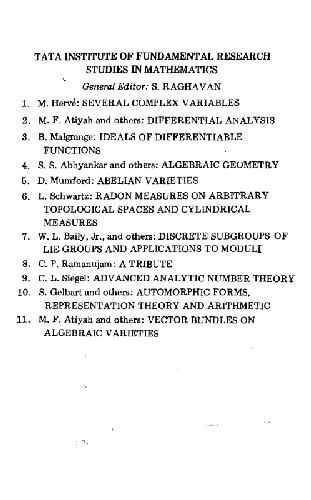 Vector bundles on algebraic varieties (Proc. international colloquium in Bombay, Jan.9-16, 1984)