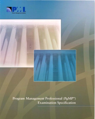 Program management professional (PgMP) examination specification