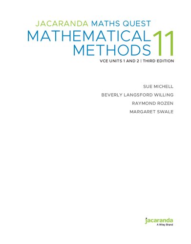 Jacaranda MathsQuest 11 Mathematical Methods VCE Units 1 and 2 | THIRD EDITION