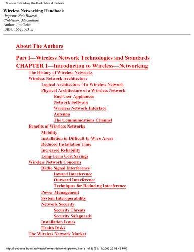 Wireless Networking Handbook