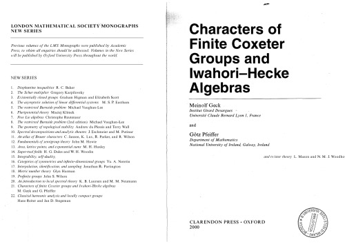 Characters of Finite Coxeter Groups and Iwahori-Hecke Algebras