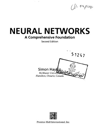 Neural Networks: A Comprehensive Foundation (2nd Edition)