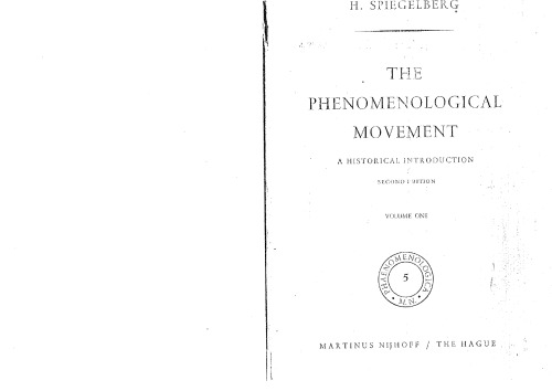 The Phenomenological Movement: A Historical Introduction