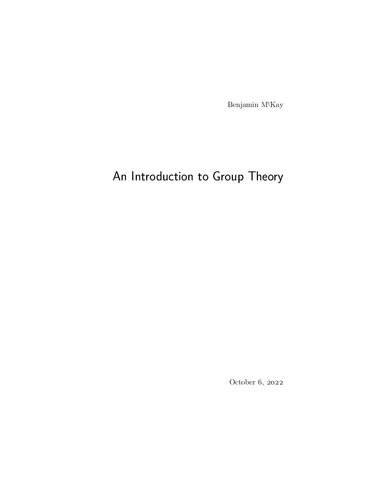 An Introduction to Group Theory