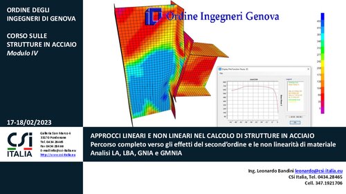 APPROCCI LINEARI E NON LINEARI NEL CALCOLO DI STRUTTURE IN ACCIAIO: Percorso completo verso gli effetti del second’ordine e le non linearità di materiale Analisi LA, LBA, GNIA e GMNIA