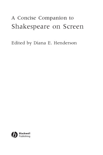 A Concise Companion to Shakespeare on Screen (Concise Companions to Literature and Culture)