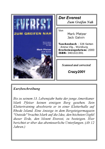 Der Everest. Zum Greifen nah. Mit 16 auf dem Dach der Welt