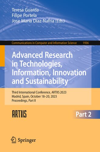 Advanced Research in Technologies, Information, Innovation and Sustainability: Third International Conference, ARTIIS 2023, Madrid, Spain, October ... in Computer and Information Science, 1936)