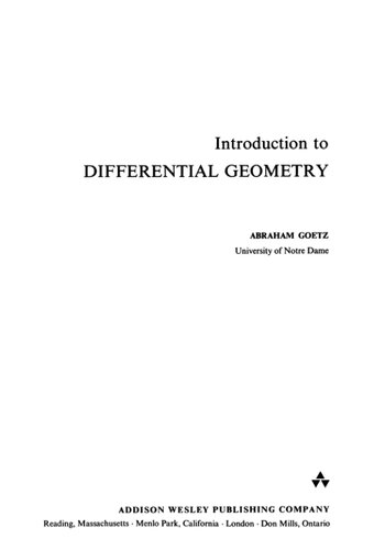 Introduction to Differential Geometry