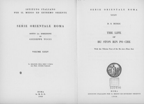 The Life of Bu Ston Rin Po Che: with the Tibetan text of the Bu ston rNam thar