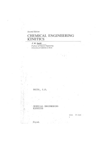 Chemical Engineering Kinetics (Mcgraw-Hill Chemical Engineering Series)