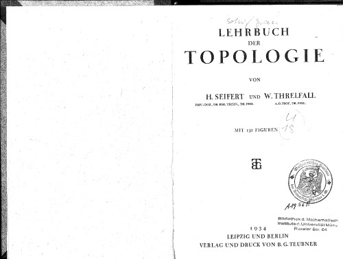 Lehrbuch Der Topologie