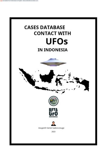 Indonesian UFO Contact Cases Database (Version 0.9, Draft, Raw English Translation)