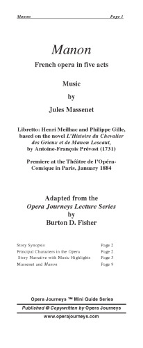 Manon Lescaut (Opera Journeys Mini Guide Series)