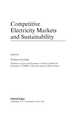 Competitive Electricity Markets And Sustainability