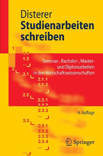 Studienarbeiten schreiben: Seminar-, Bachelor-, Master- und Diplomarbeiten in den Wirtschaftswissenschaften