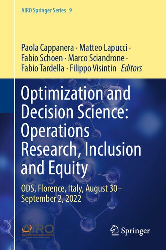 Optimization and Decision Science: Operations Research, Inclusion and Equity: ODS, Florence, Italy, August 30―September 2, 2022 (AIRO Springer Series, 9)