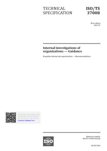 ISO 37008 2023 - Internal investigations of organizations - Guidance