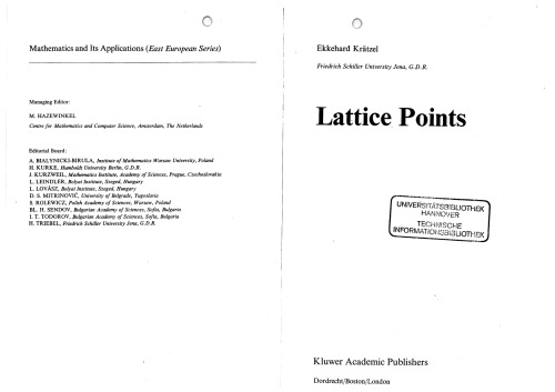 Lattice Points (Mathematics and its Applications)