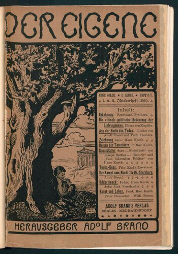 Der Eigene: Neue Folge, 1. Jahrgang, Heft 4, 1. und 2. Oktoberheft 1899