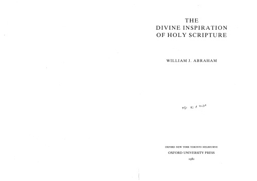 The Divine Inspiration of Holy Scripture