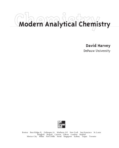 Modern analytical chemistry