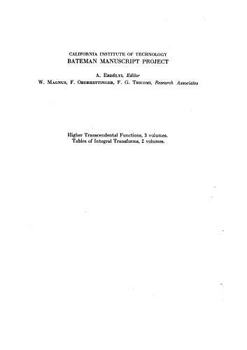 Tables of Integral Transforms (v. 1)