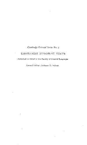 Khotanese Buddhist Texts
