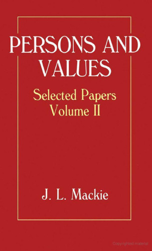 Persons and Values: Selected Papers Volume II