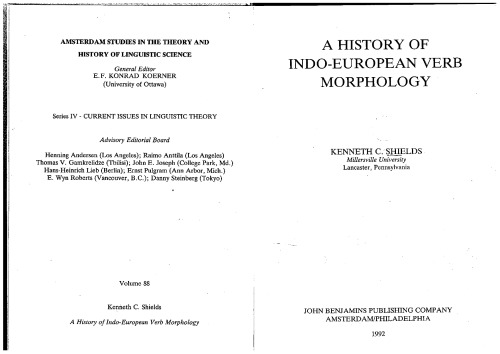 A History of Indo-European Verb Morphology