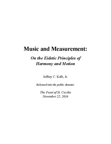 Music and Measurement: On the Eidetic Principles of Harmony and Motion