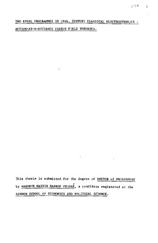 Two Rival Programmes in 19th Century Classical Electrodynamics: Action-At-A-Distance versus Field Theories