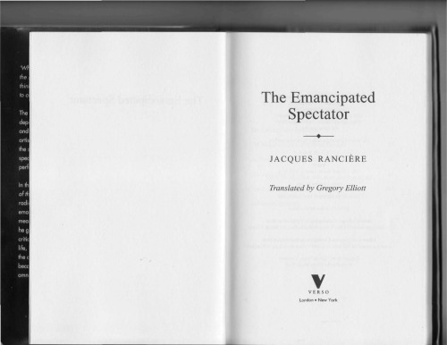 The Emancipated Spectator