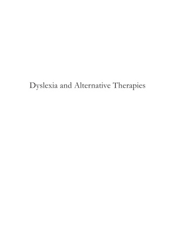 Dyslexia And Alternative Therapies