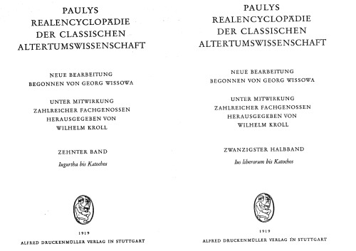 Paulys Realencyclopadie der classischen Altertumswissenschaft: neue Bearbeitung, Bd.10 2 : Ius liberorum - Katochos: Bd X, Hbd X,2