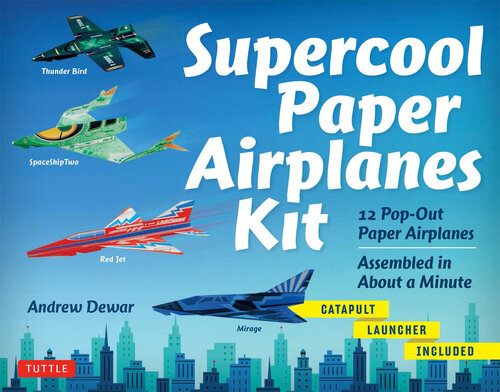 Supercool Paper Airplanes Kit: 12 Pop-Out Paper Airplanes; Assembled in About a Minute