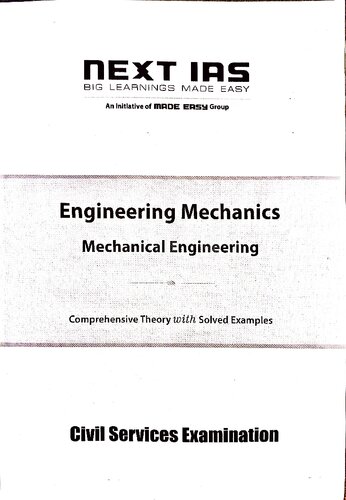 Engineering Mechanics UPSC CSE Mechanical Engineering Optional Postal Study Material