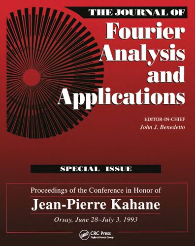 Journal of Fourier Analysis and Applications Special Issue