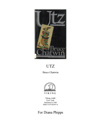 Utz: A Novel