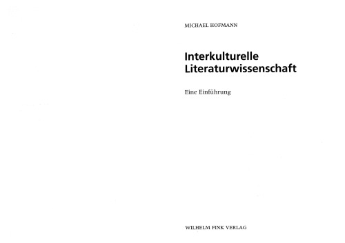 Interkulturelle Literaturwissenschaft