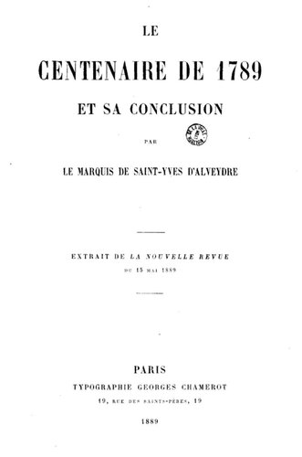 Le centenaire de 1789 et sa conclusion