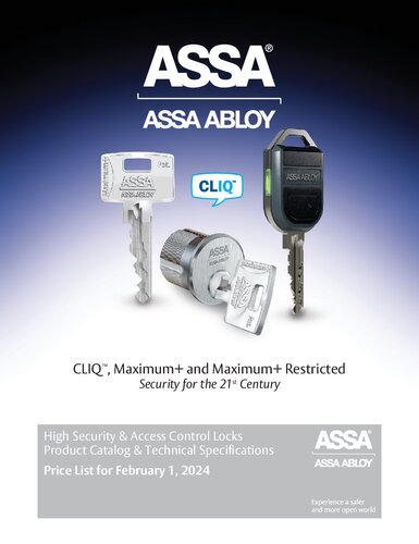 ASSA Abloy CLIQ, Maximum+ and Maximum+ Restricted Price List