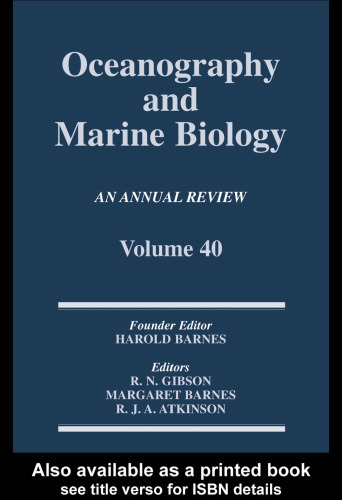 Oceanography and Marine Biology, An Annual Review, Volume 40: An Annual Review: Volume 40 (Oceanography and Marine Biology)